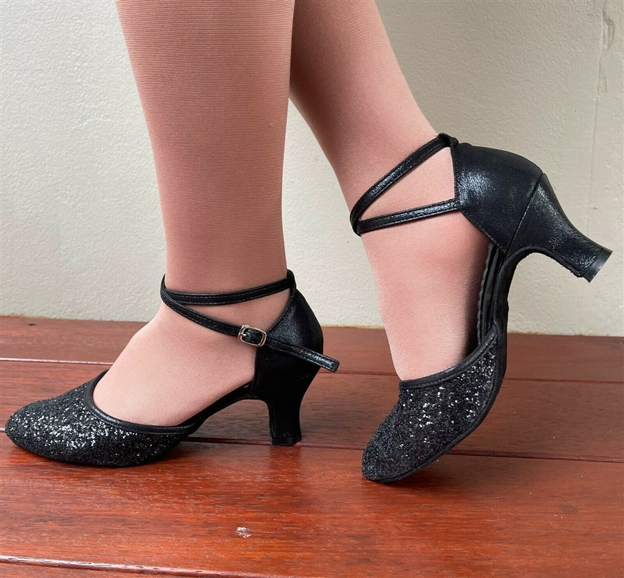 Enclosed Ballroom Dance shoes 1.5-2" (Black)