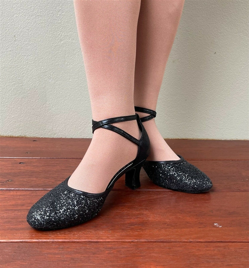 Enclosed Ballroom Dance shoes 1.5-2" (Black)