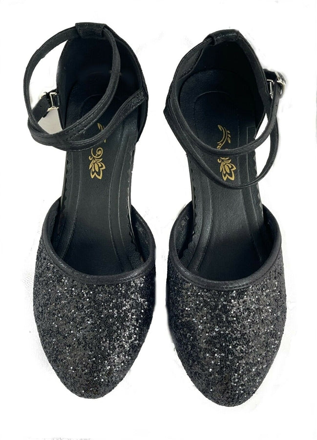 Enclosed Ballroom Dance shoes 1.5-2" (Black)