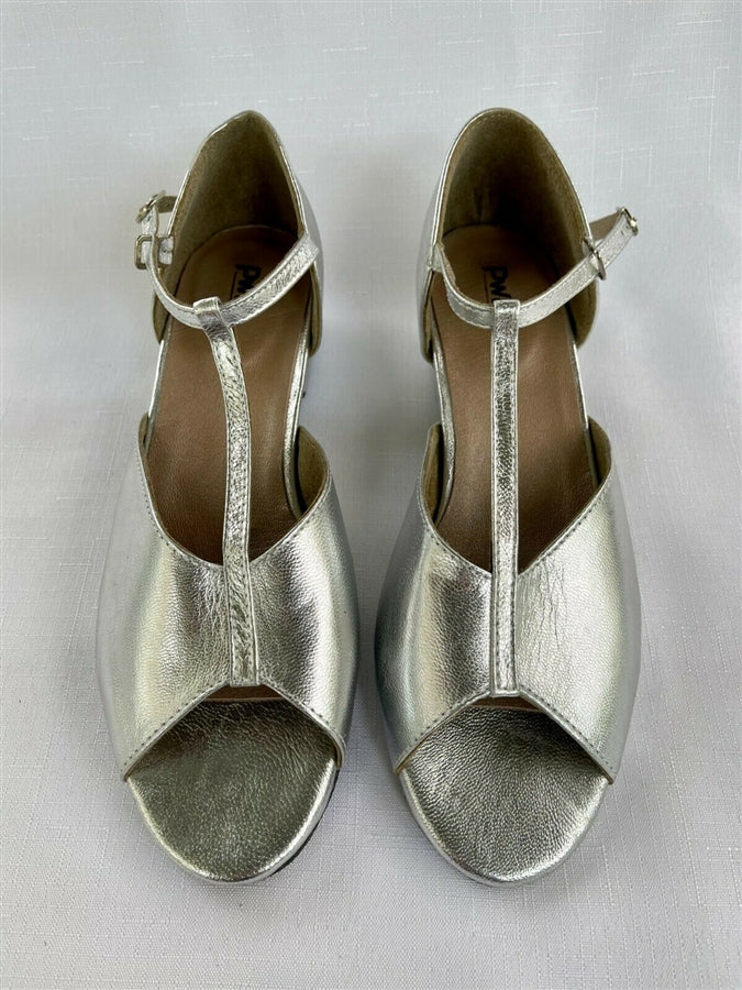 Standard Low Heel Ballroom Dance Shoes Karen K (Silver)