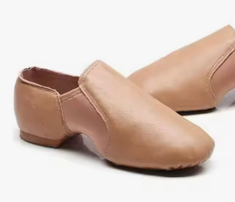 Slip on Jazz Booties (Tan) Lycra arch fit