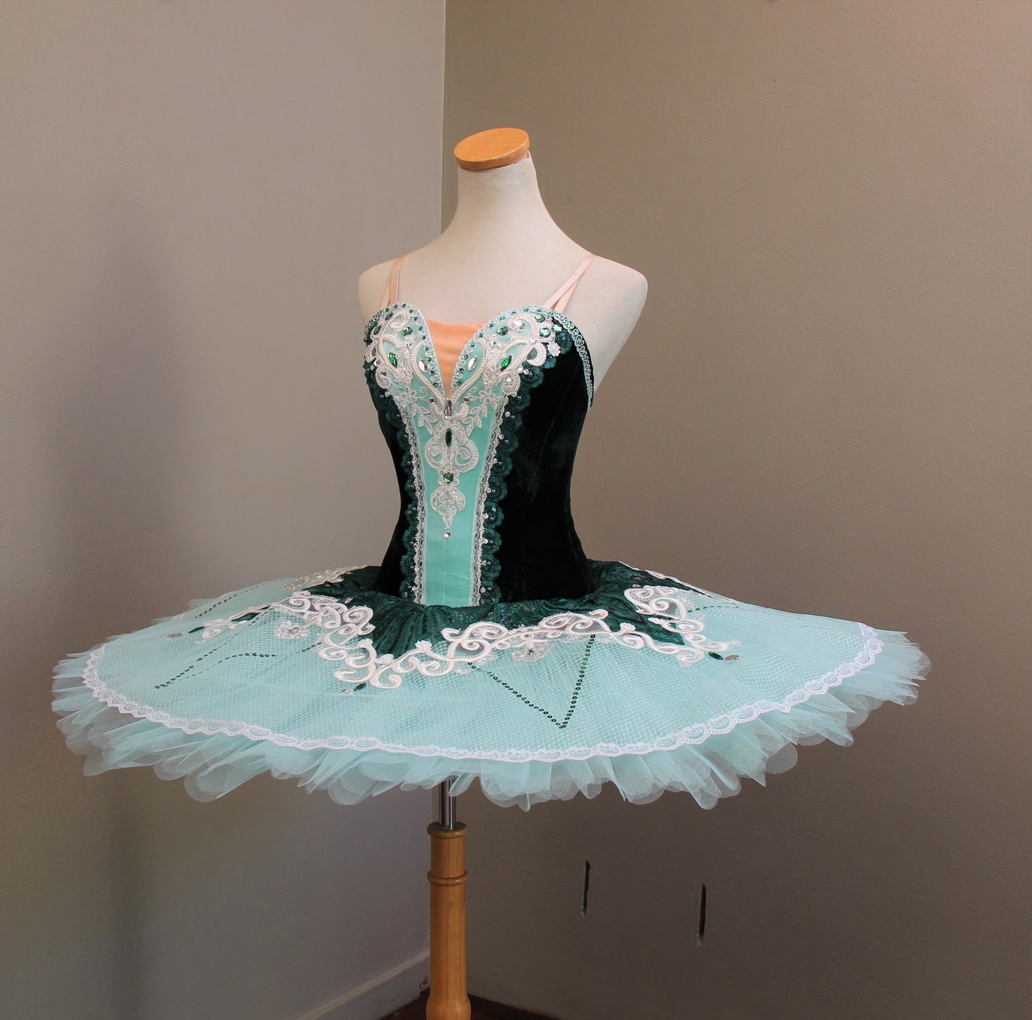 Ballet Performance Tutu -- Performance Quality in Emerald forest velvet green