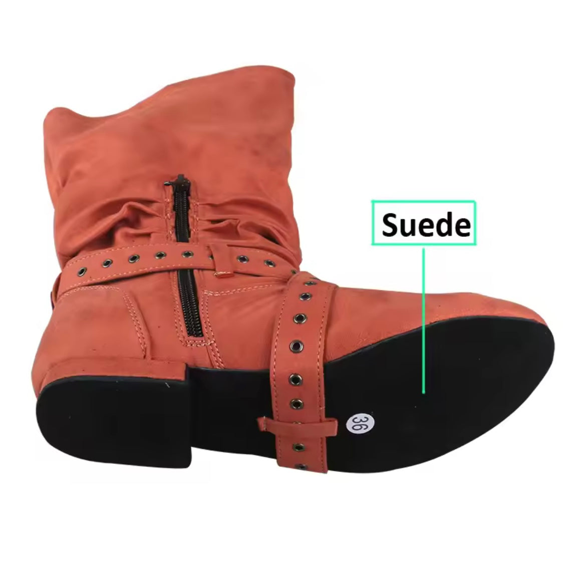 Practice Line dance Boots Faux Suede Mid-calf