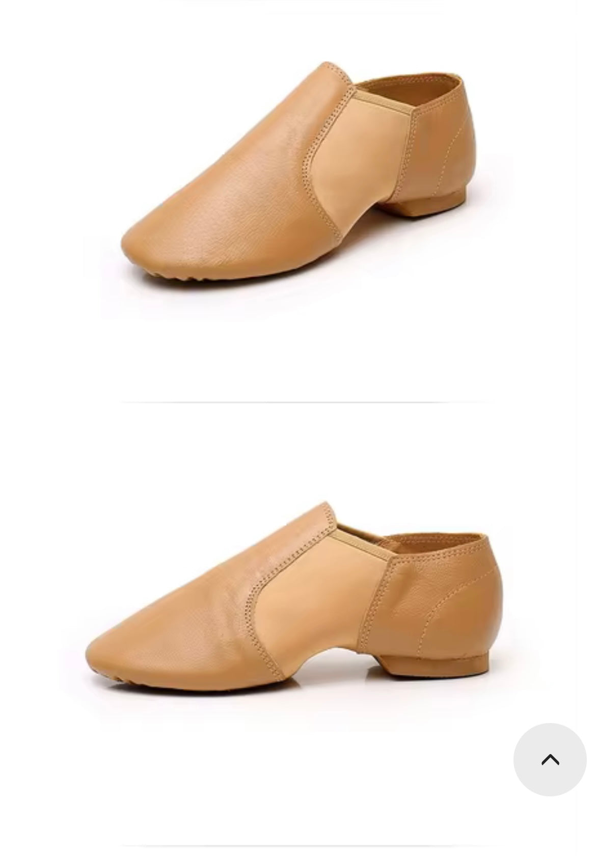 Slip on Jazz Booties (Tan) Lycra arch fit