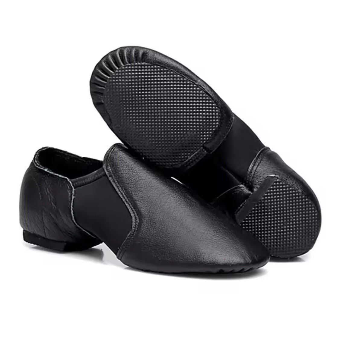 Slip on Jazz Booties (Black) Lycra arch fit