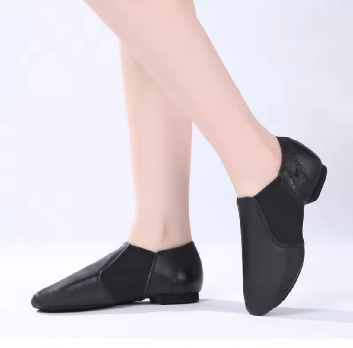 Slip on Jazz Booties (Black) Lycra arch fit