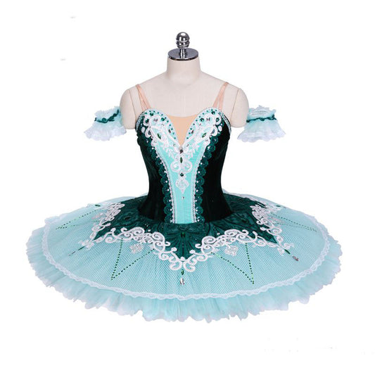 Ballet Performance Tutu -- Performance Quality in Emerald forest velvet green