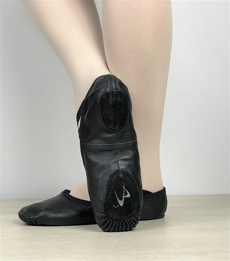 Split Sole Leather Ballet Shoes Black Ellis Bella