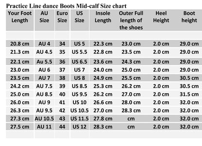 Practice Line dance Boots Faux Suede Mid-calf