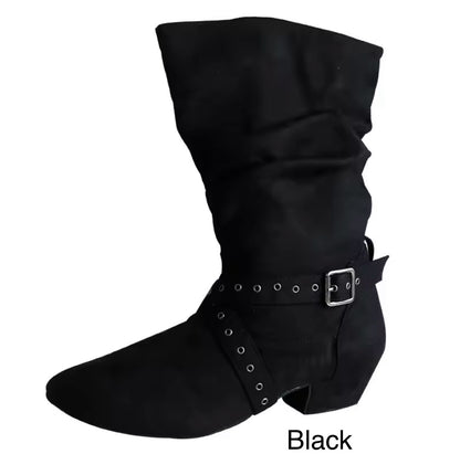 Practice Line dance Boots Faux Suede Mid-calf