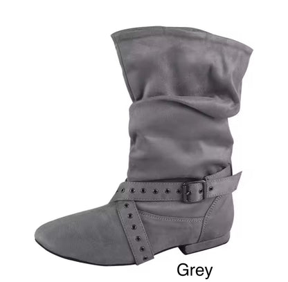 Practice Line dance Boots Faux Suede Mid-calf