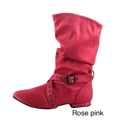 Practice Line dance Boots Faux Suede Mid-calf