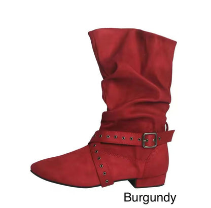 Practice Line dance Boots Faux Suede Mid-calf