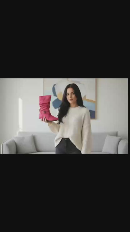 Practice Line dance Boots Faux Suede Mid-calf